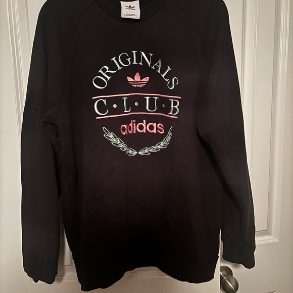 Adidas Originals Black Crewneck Sweatshirt medium/large A00305 - Picture 2 of 7